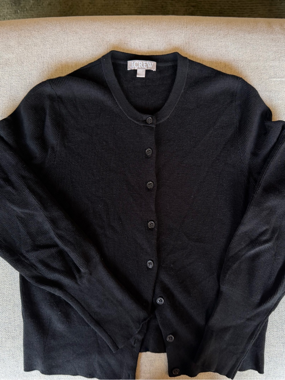 J. Crew Black Ribbed Knit Sweater Top